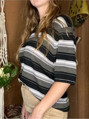 Vintage 1980s/90s Striped Knit Top | Large